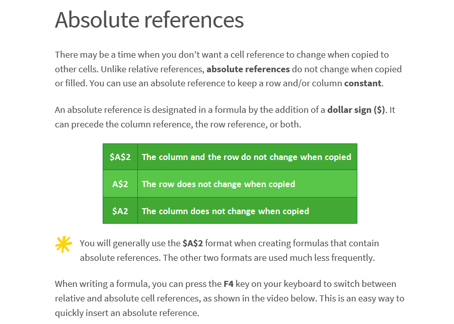 Absolute Cell Referencing Loughborough High School 1037