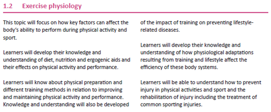 Exercise Physiology Loughborough High School